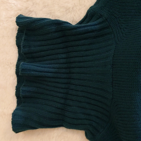 Joe Fresh| NWT Blue Long Sleeve Turtleneck Sweater With Side Slits Acrylic - Picture 8 of 13